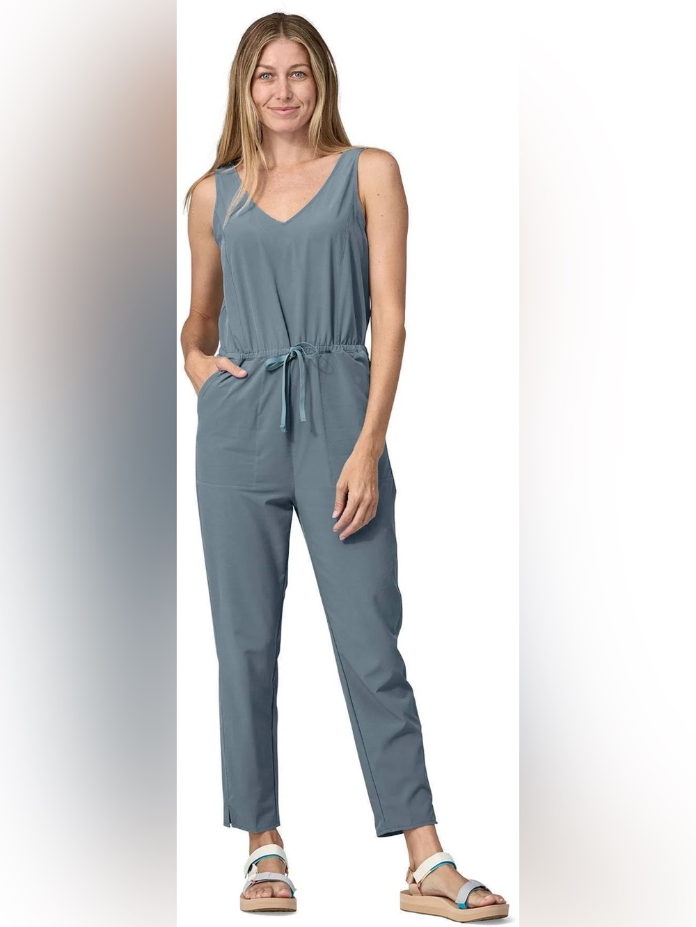 Patagonia Fleetwith Jumpsuit Slate Blue Drawstring Size M